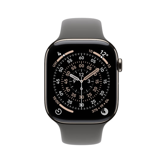 Apple Watch Series 11 GPS + Cellular 42mm přírodně titanové pouzdro se skálově šedým sportovním řemínkem - M/L - bonami.click