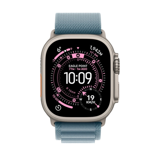 Apple Watch Ultra 3 GPS + Cellular 49mm přírodně titanové pouzdro se světle modrým alpským tahem - M - bonami.click