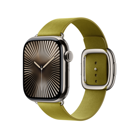 Apple Watch 38/40/41/42mm zelenožlutý řemínek s moderní přezkou – střední - bonami.click