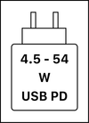 Toto zařízení podporuje rychlé nabíjení přes USB PD, jak je definováno v dokumentu USB Implementers Forum Power Delivery.
