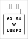 Toto zařízení podporuje rychlé nabíjení přes USB PD, jak je definováno v dokumentu USB Implementers Forum Power Delivery.