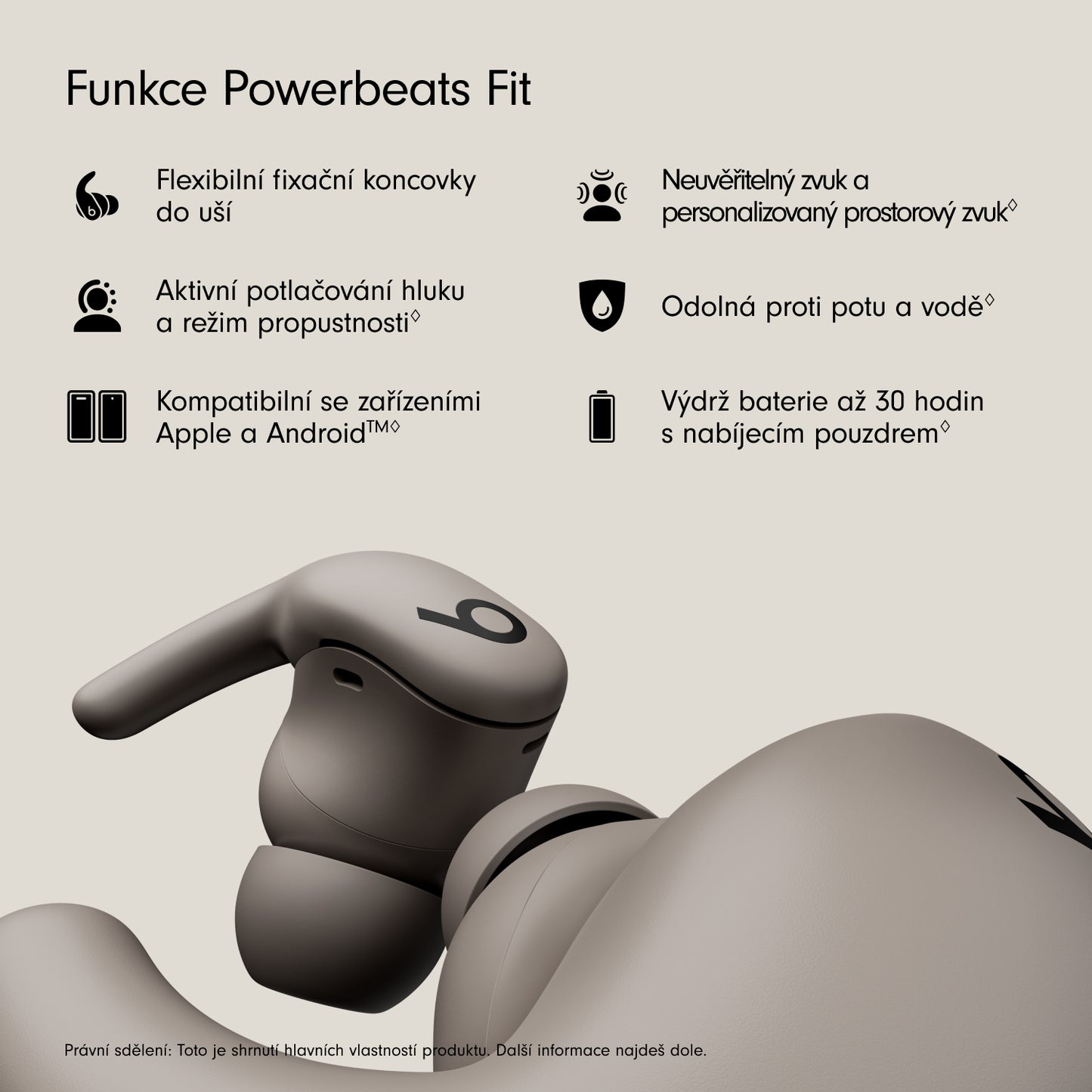 Powerbeats Fit - Wireless NC Workout Earbuds w Secure Fit - Gravel Grey - bonami.click
