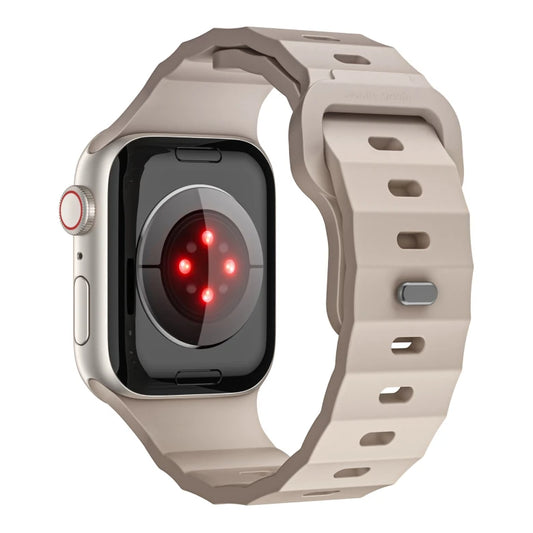 Řemínek pro Apple Watch 44/45/46/49 mm Mobile Origin FKM Strap s kovovým zapínáním - béžový - bonami.click
