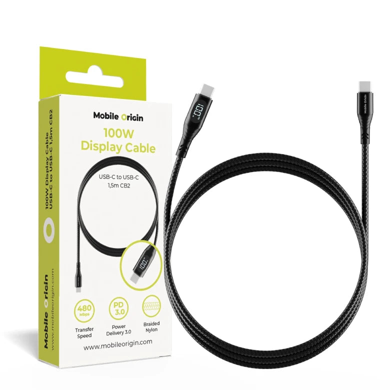 Kabel Mobile Origin 100W Display Cable USB-C na USB-C 1,5 m