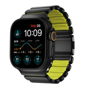 Řemínek pro Apple Watch 45/46/49 mm Nomad Stratos Band FKM - černý/zelený - bonami.click