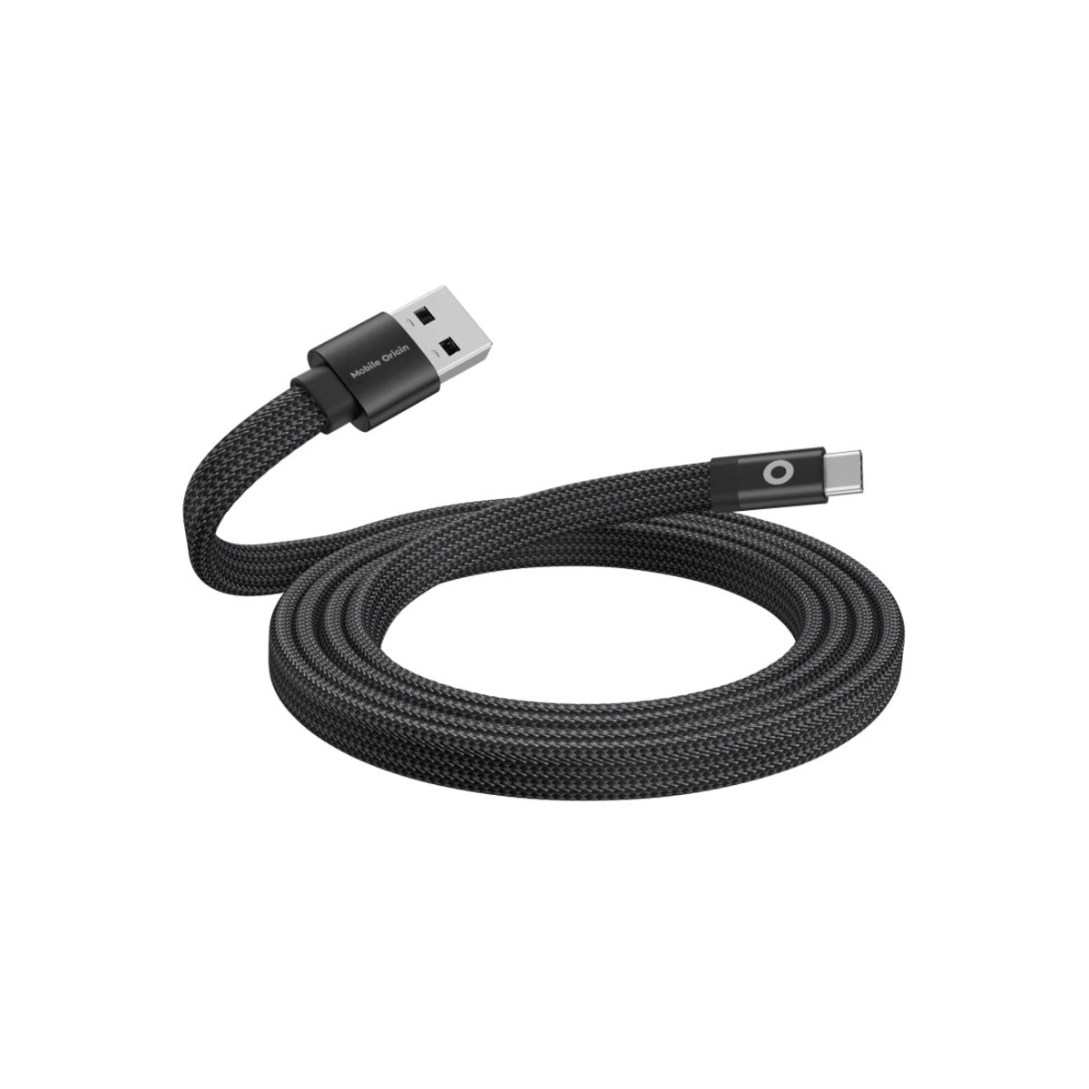 Magnetický 27W nabíjecí kabel Mobile Origin Original Flat Cable USB-A / USB-C 1m - černý - bonami.click