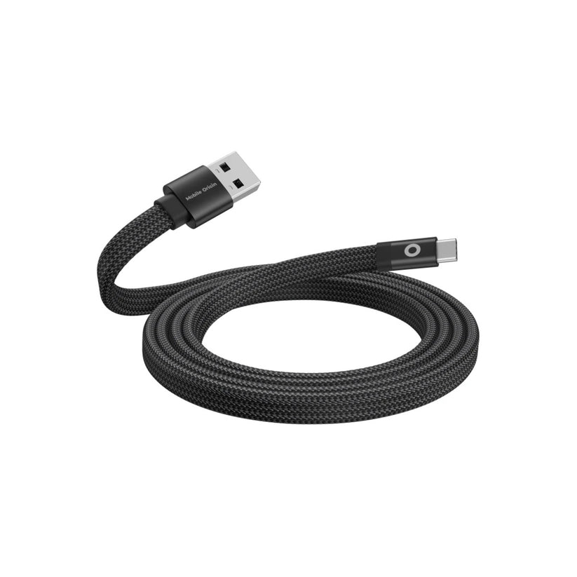 Magnetický 27W nabíjecí kabel Mobile Origin Original Flat Cable USB-A / USB-C 1m - černý - bonami.click