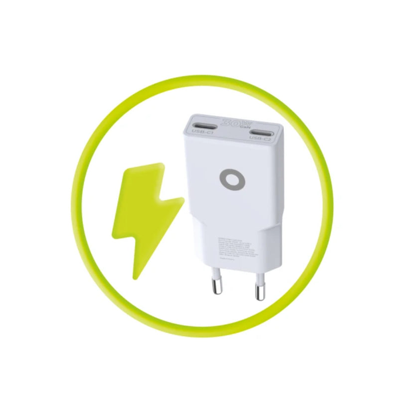 30W adaptér Mobile Origin GaN Slim Charger MO18 - bílý - bonami.click