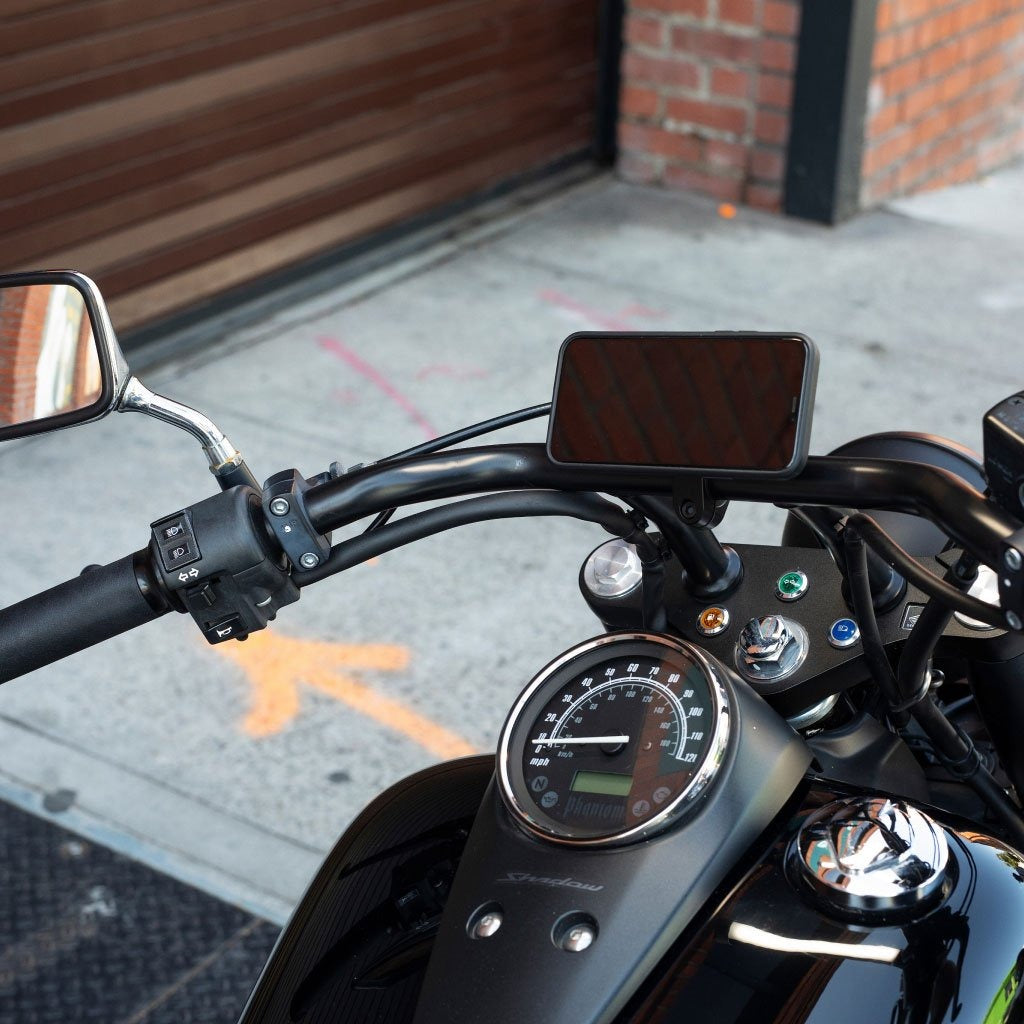 Držák telefonu s pojistkou a nabíjením Peak Design Mobile Motorcycle Mount Bar Mount - černý - bonami.click