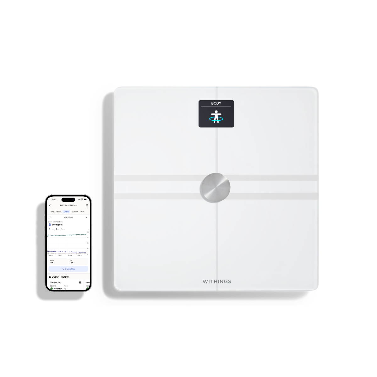 Chytrá Wi-Fi váha pro kompletní tělesnou analýzu Withings Body Comp - bílá - bonami.click