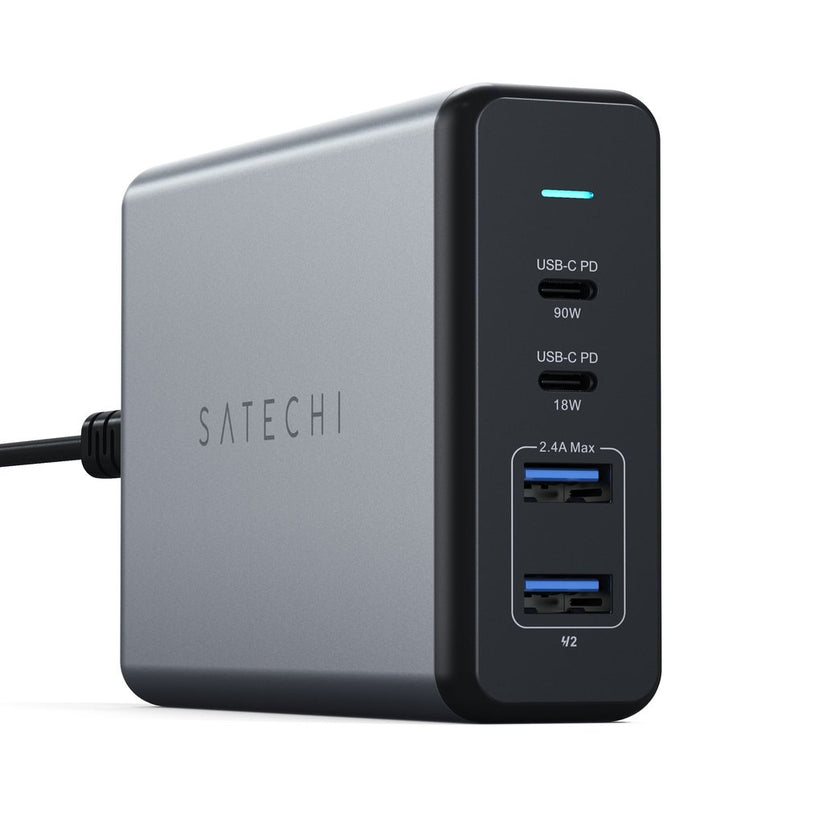 75W dvojitá USB-C PD cestovní nabíječka Satechi - vesmírně šedá - bonami.click