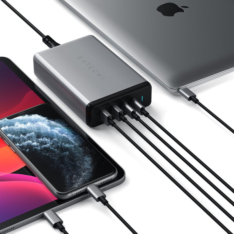 75W dvojitá USB-C PD cestovní nabíječka Satechi - vesmírně šedá - bonami.click