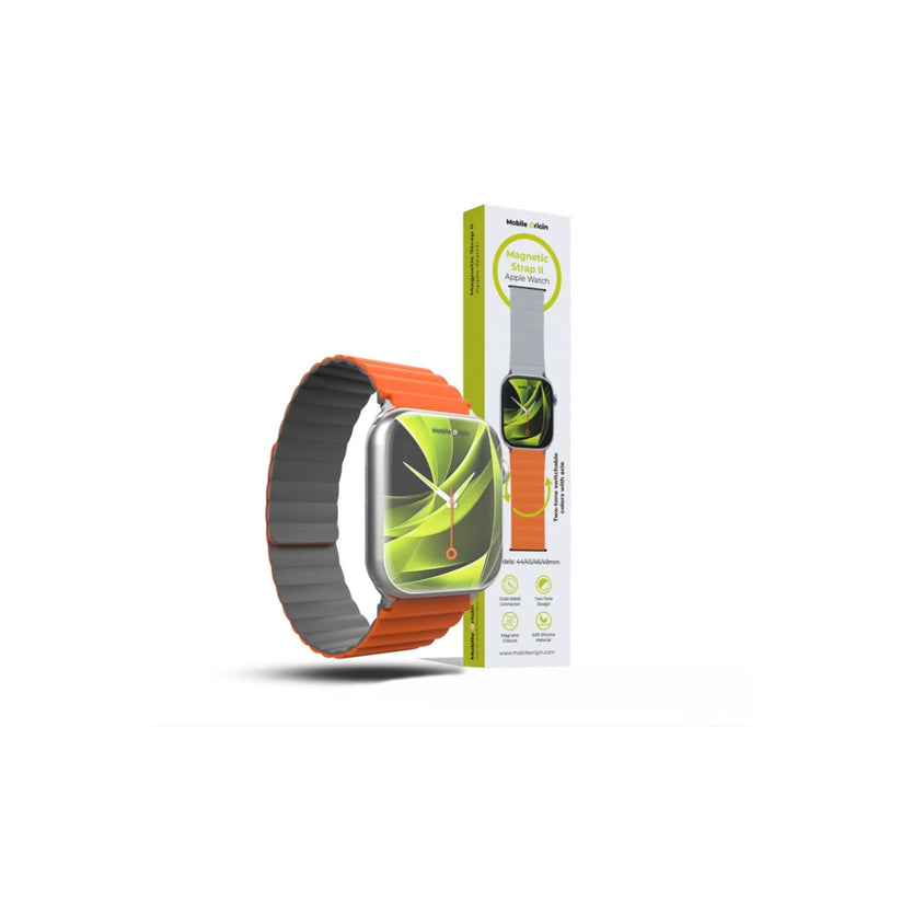 Řemínek pro Apple Watch 42/44/45/49 mm Mobile Magnetic Strap II - oranžový/šedý - bonami.click