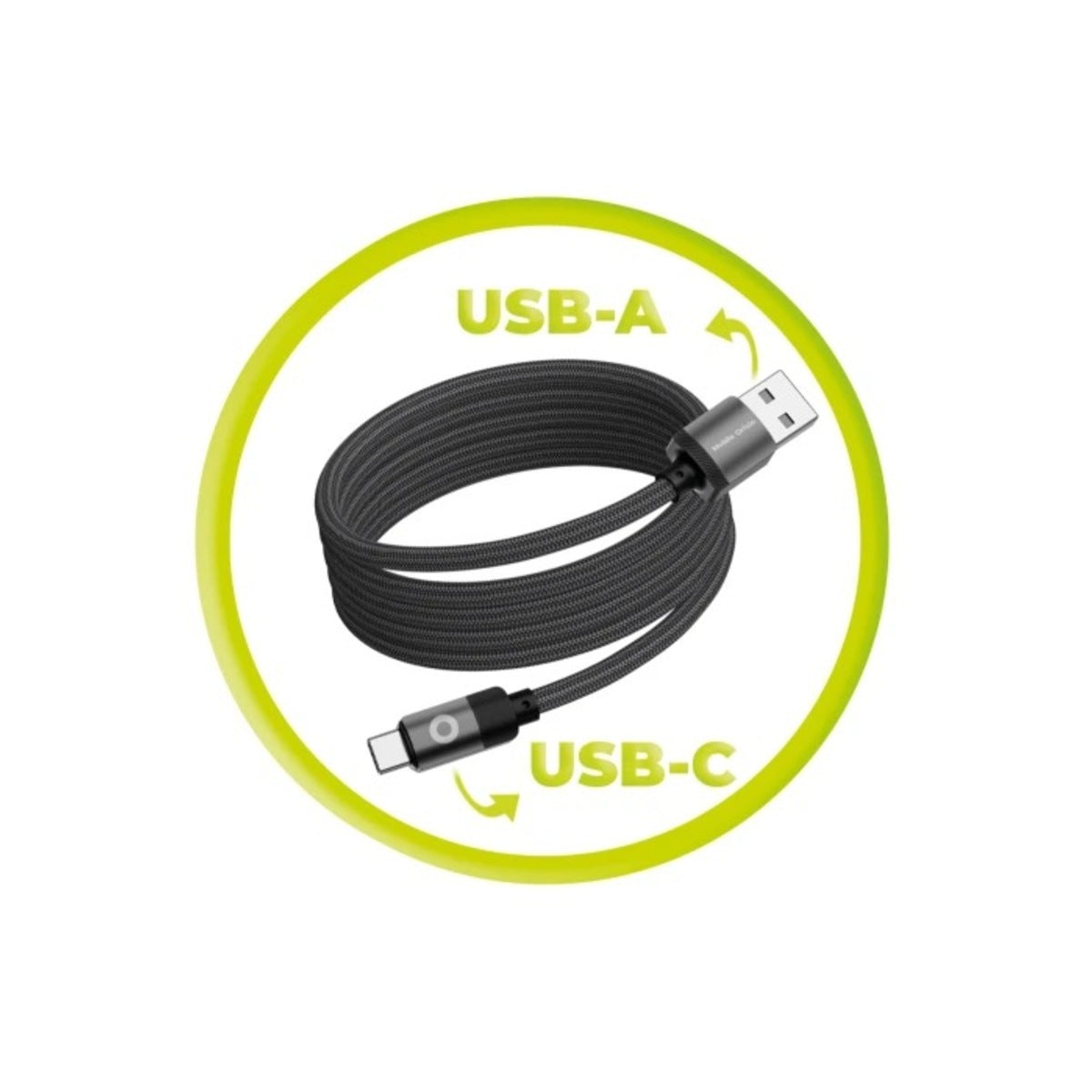 Magnetický 27W nabíjecí kabel Mobile Origin Original Cable USB-A / USB-C 1m - černý - bonami.click