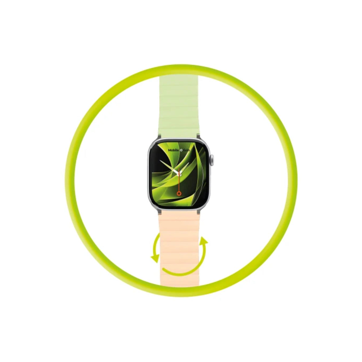 Řemínek pro Apple Watch 42/44/45/49 mm Mobile Magnetic Strap II - růžový/zelený - bonami.click