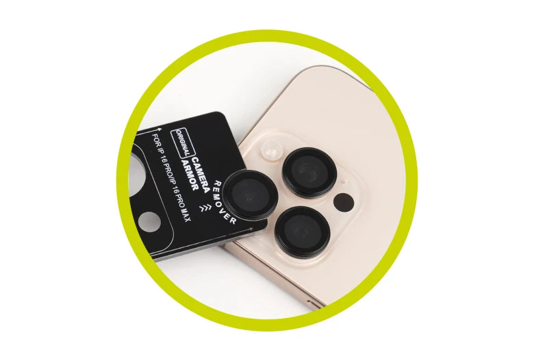 Sklo na fotoaparát pro iPhone 16e Mobile Origin Easy Lens Full Cover - černé