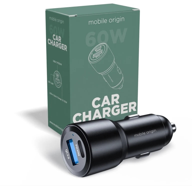 Nabíječka do auta Mobile Origin Car Charger 60W USB-C a USB-A - bonami.click