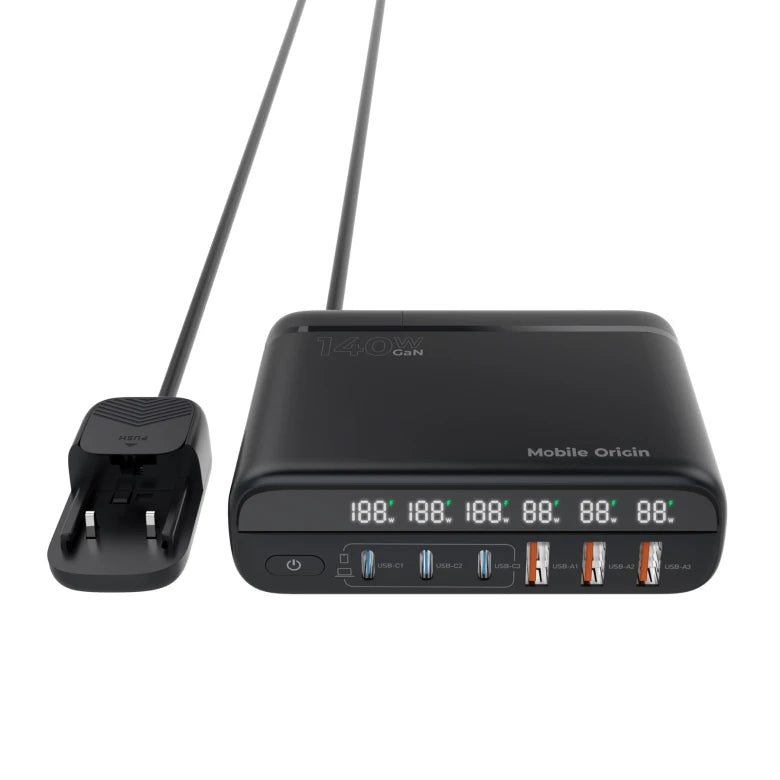140W nabíječka Mobile Origin GaN Travel Charger – černá