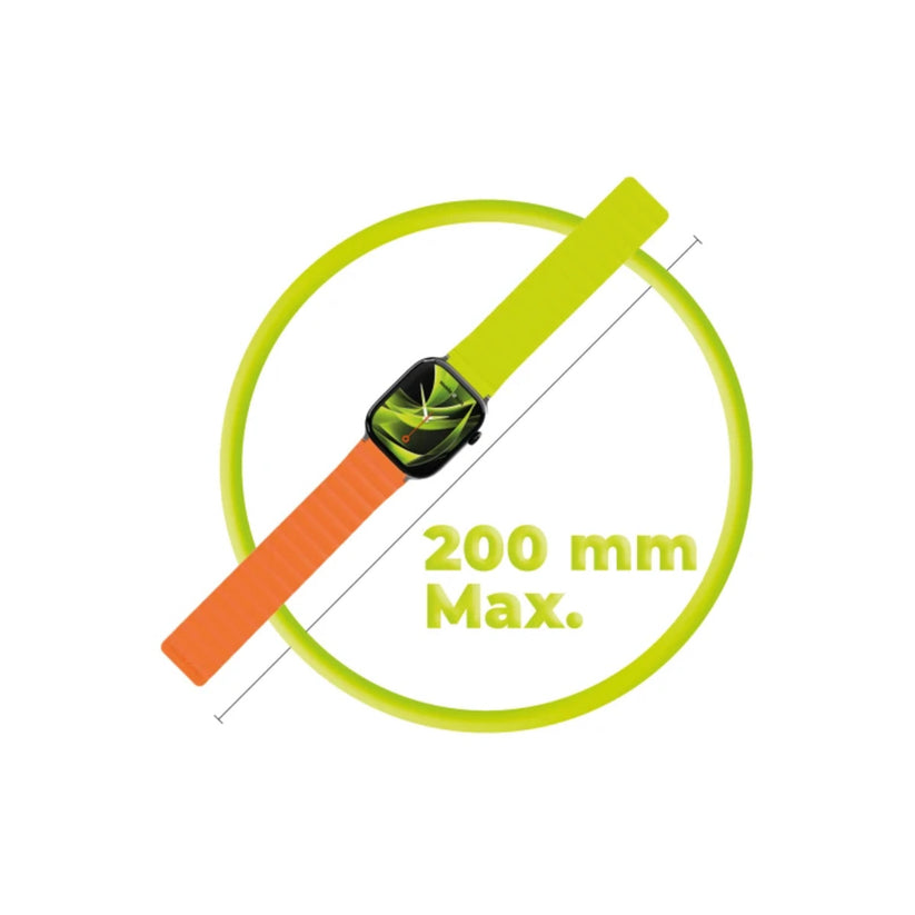 Řemínek pro Apple Watch 42/44/45/49 mm Mobile Magnetic Strap II - oranžový/zelený - bonami.click
