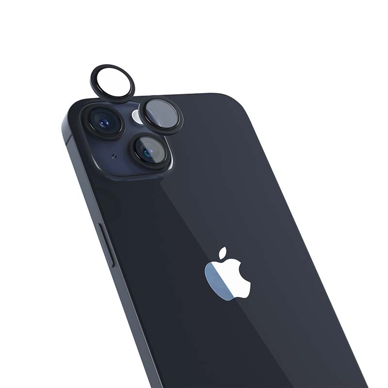 Hliníkový ochranný kryt čoček pro iPhone 14/14 Plus iSTYLE - temně inkoustový - bonami.click