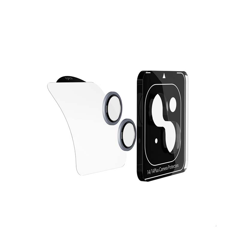 Hliníkový ochranný kryt čoček pro iPhone 14/14 Plus iSTYLE - hvězdně bílý - bonami.click