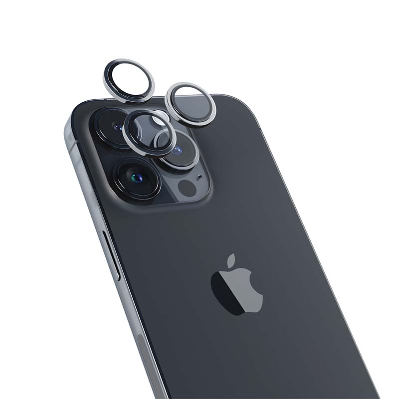 Hliníkový ochranný kryt čoček pro iPhone 14 Pro/14 Pro Max iSTYLE - vesmírně černý - bonami.click