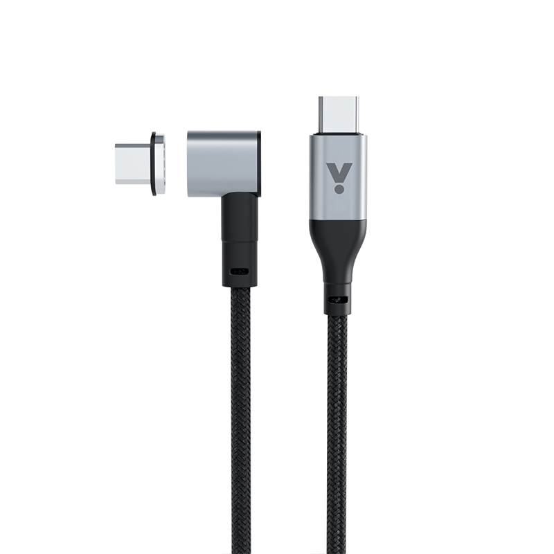 Magnetický opletený datový kabel USB-C na USB-C iSTYLE - šedý - bonami.click