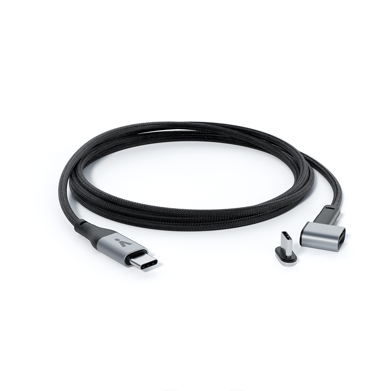 Magnetický opletený datový kabel USB-C na USB-C iSTYLE - šedý - bonami.click
