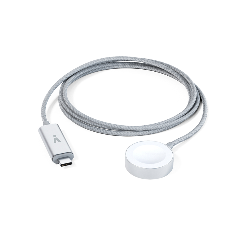 Magnetický USB-C rychlonabíjecí kabel pro Apple Watch 1,2 m iSTYLE - stříbrný - bonami.click