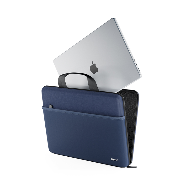 Odolná taška pro MacBook 13"/14" iSTYLE Hard Shell Handbag - půlnoční modrá - bonami.click