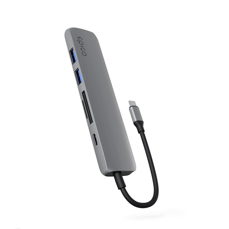 Hliníkový USB-C hub 6v1 Epico s podporou 8K – vesmírně šedý - bonami.click