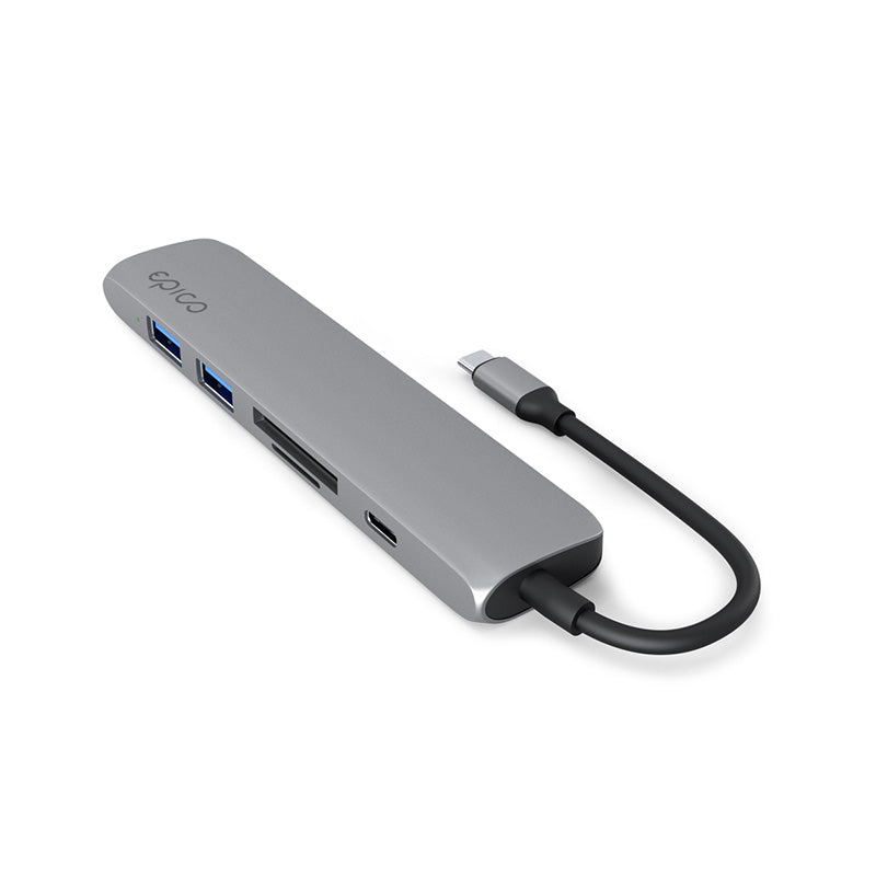 Hliníkový USB-C hub 6v1 Epico s podporou 8K – vesmírně šedý - bonami.click