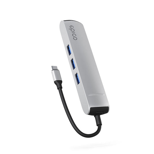 Hliníkový USB-C hub 6v1 Epico s podporou 8K - stříbrný - bonami.click