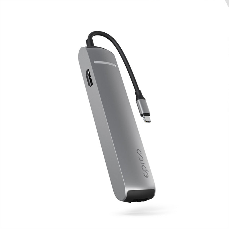 Hliníkový USB-C hub 6v1 Epico s podporou 8K - vesmírně šedý - bonami.click