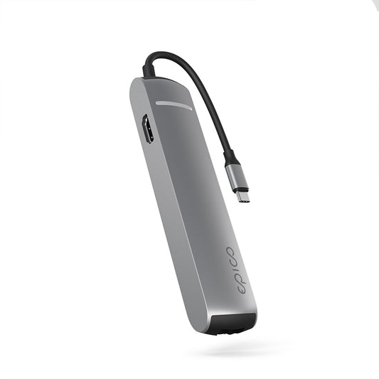 Hliníkový USB-C hub 6v1 Epico s podporou 8K - vesmírně šedý - bonami.click