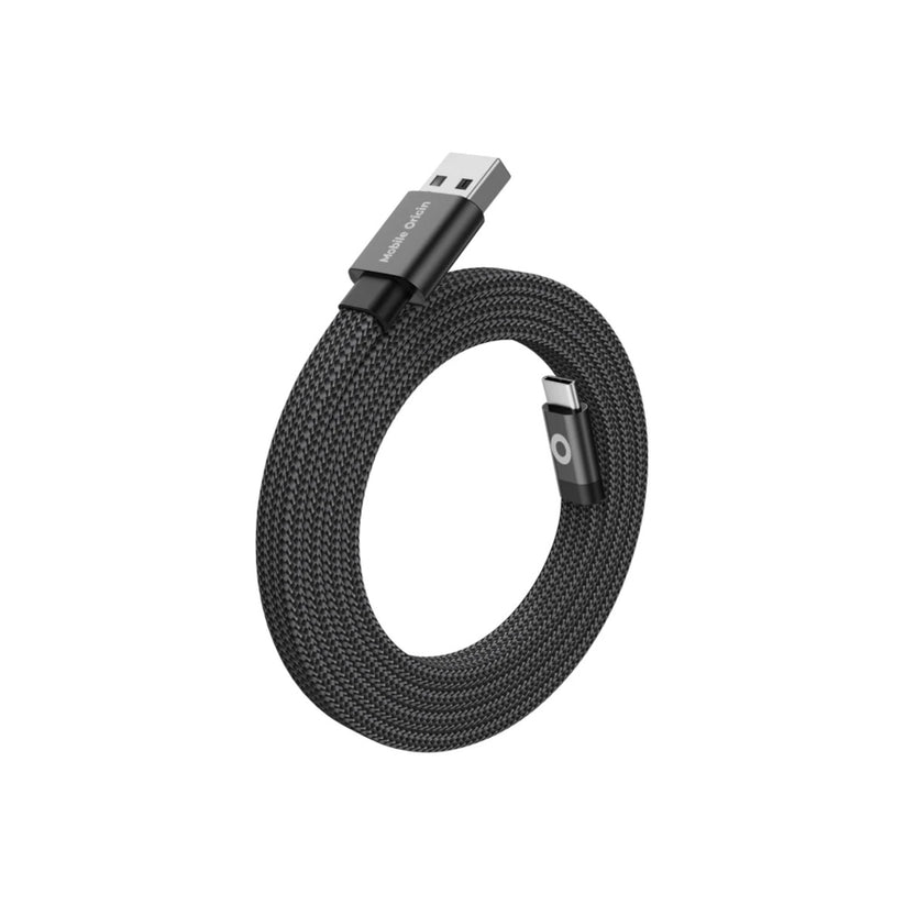 Magnetický 27W nabíjecí kabel Mobile Origin Original Flat Cable USB-A / USB-C 1m - černý - bonami.click