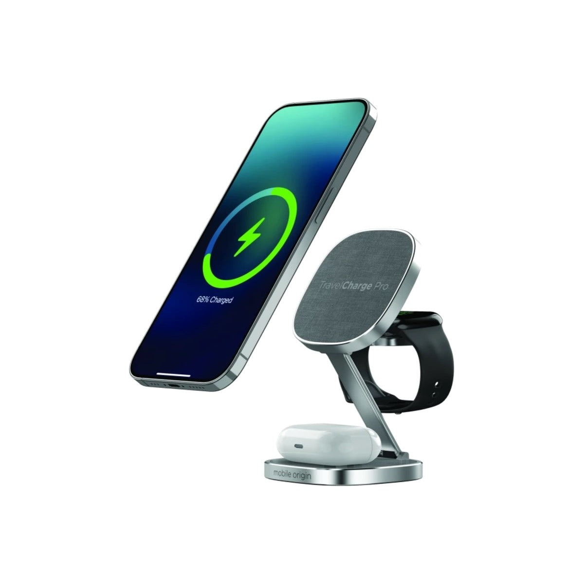 35W cestovní nabíječka GaN Mobile Origin TravelCharge PRO - stříbrná - bonami.click
