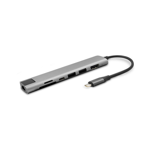 Hliníkový 8K HUB 7v1 s konektorem USB-C iSTYLE - vesmírně šedý - bonami.click
