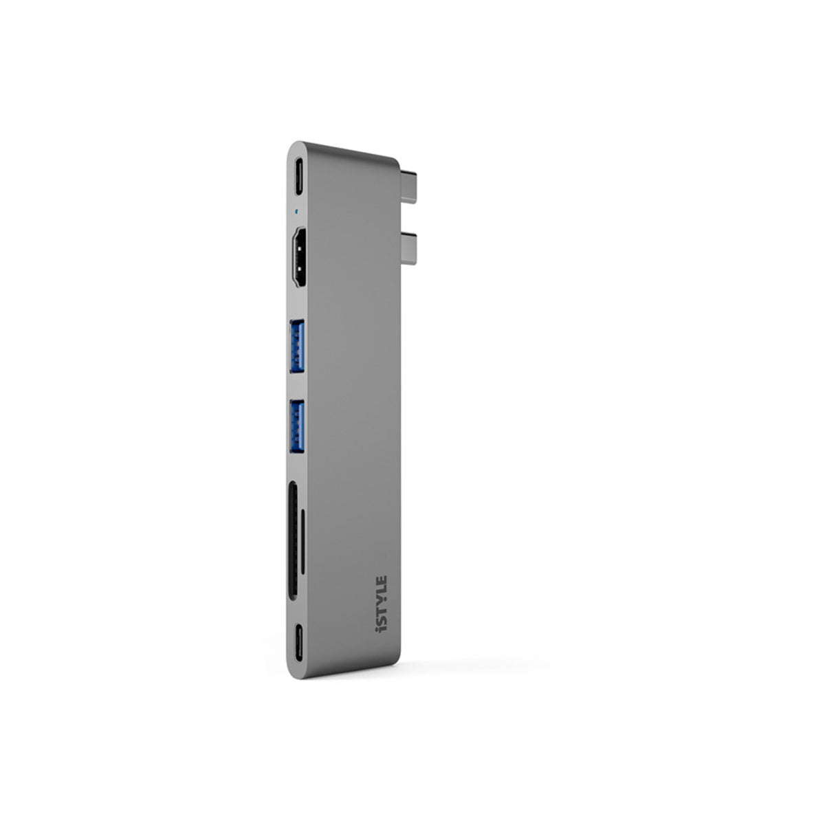 Hliníkový 8K HUB 7v1 s konektorem USB-C iSTYLE - vesmírně šedý - bonami.click