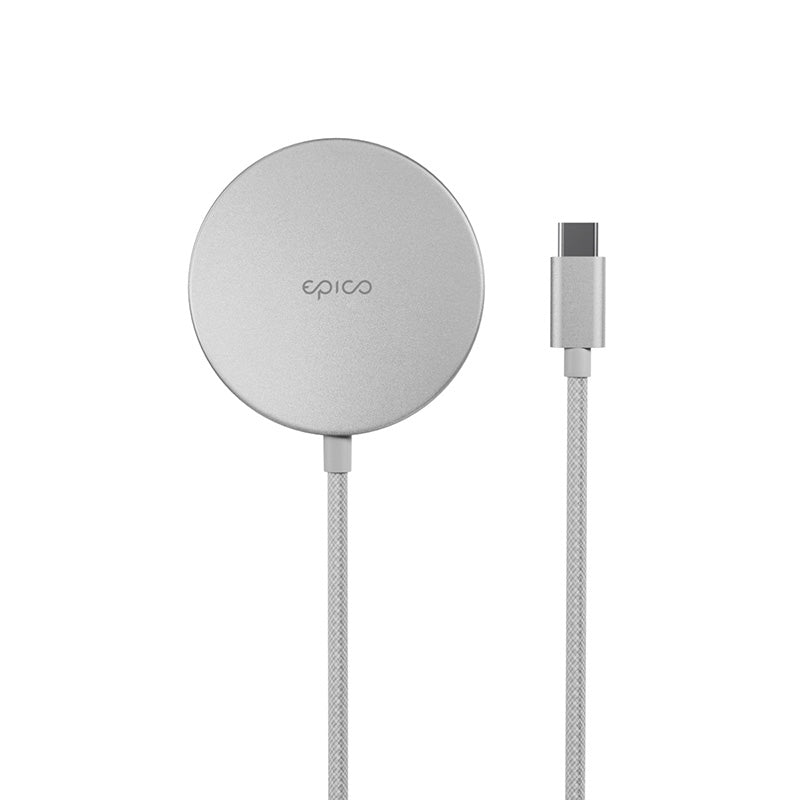 15W hliníková bezdrátová nabíječka Epico Qi2 Mag+ - stříbrná - bonami.click