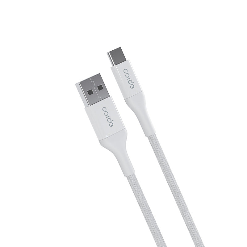 Opletený PD kabel Epico 0,3m USB-C na USB-A - bílý - bonami.click