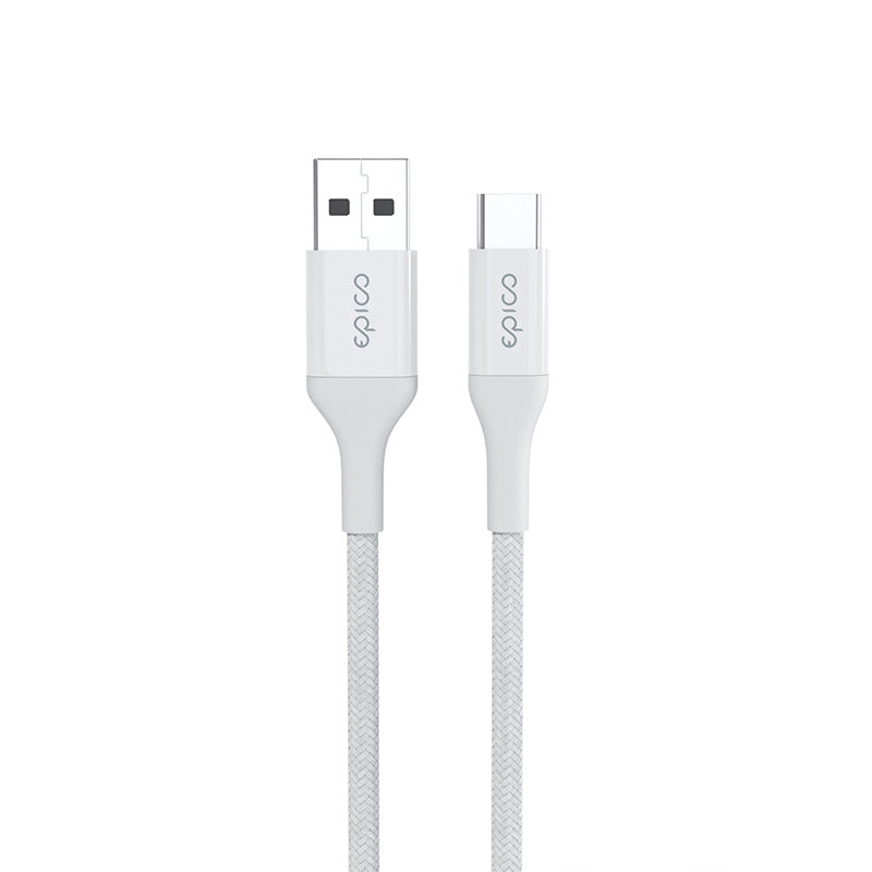 Opletený PD kabel Epico 0,3m USB-C na USB-A - bílý - bonami.click