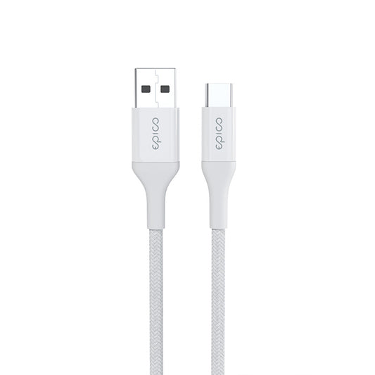 Opletený PD kabel Epico 0,3m USB-C na USB-A - bílý - bonami.click