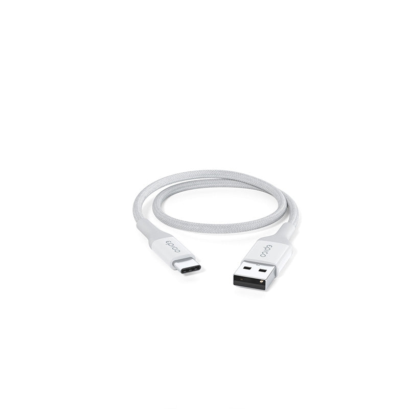 Opletený PD kabel Epico 0,3m USB-C na USB-A - bílý - bonami.click