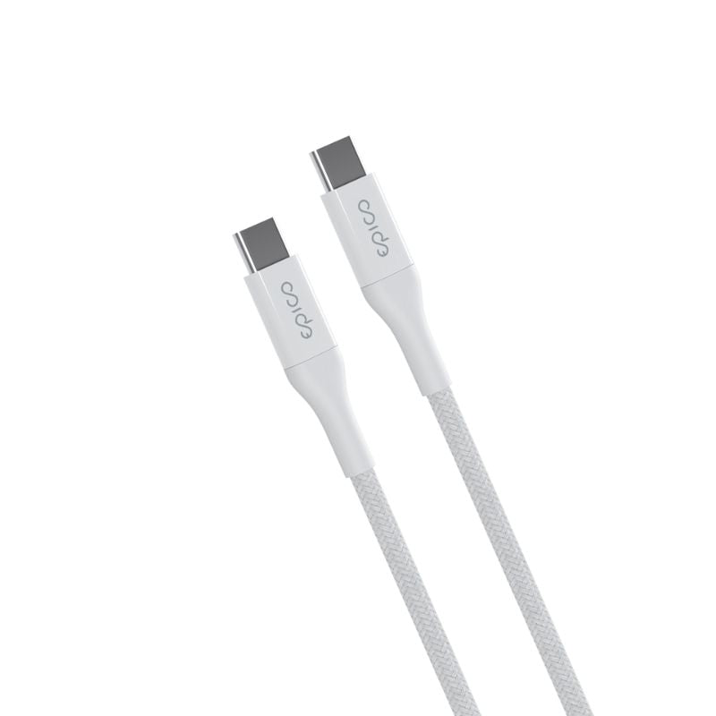Opletený PD kabel Epico 0,3m USB-C na USB-C - bílý - bonami.click