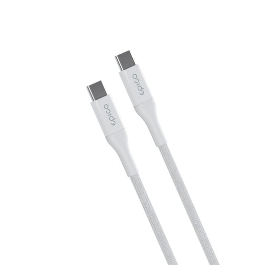 Opletený PD kabel Epico 0,3m USB-C na USB-C - bílý - bonami.click