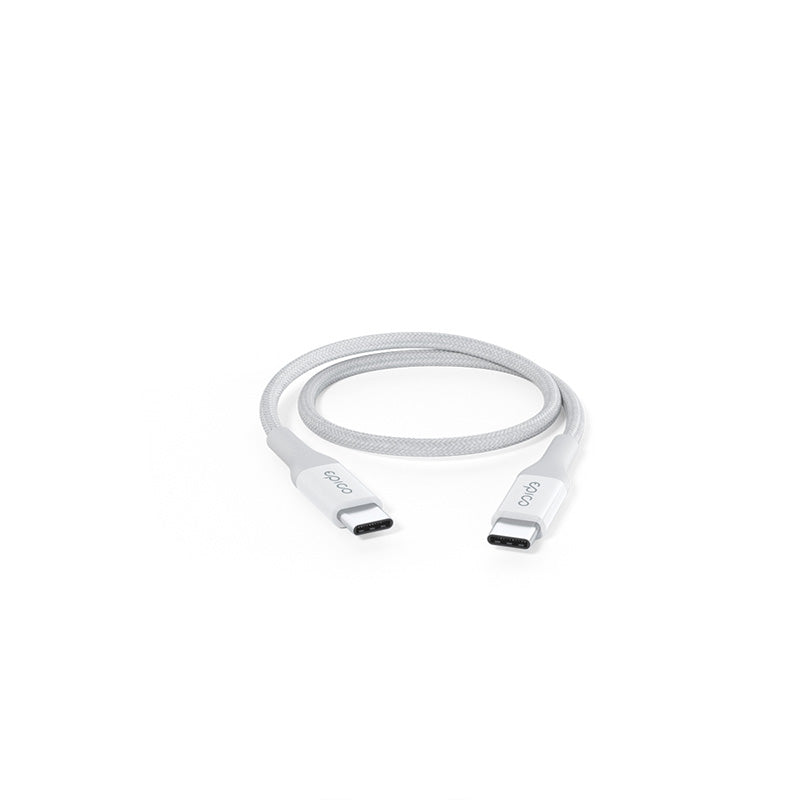 Opletený PD kabel Epico 0,3m USB-C na USB-C - bílý - bonami.click
