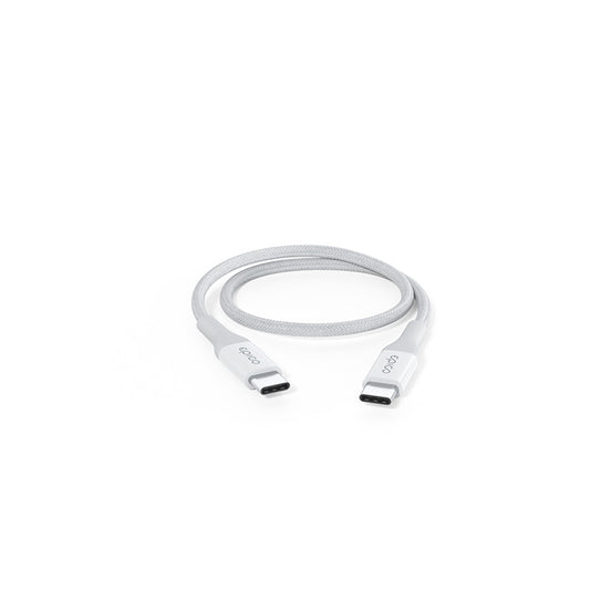 Opletený PD kabel Epico 0,3m USB-C na USB-C - bílý - bonami.click
