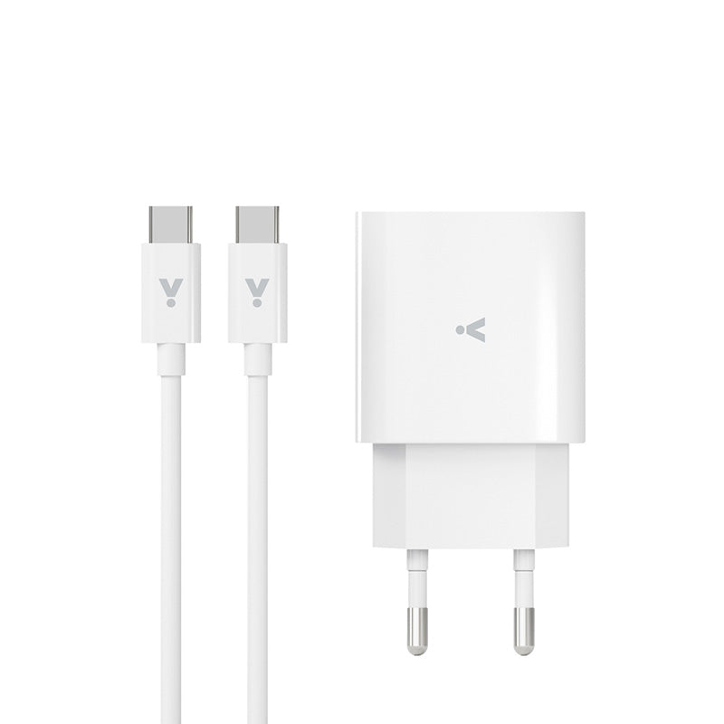 20W PD adaptér s 1,2m USB-C kabelem iSTYLE - bílý - bonami.click