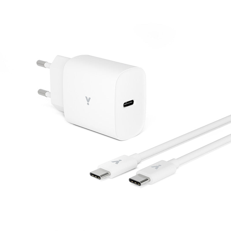 20W PD adaptér s 1,2m USB-C kabelem iSTYLE - bílý - bonami.click